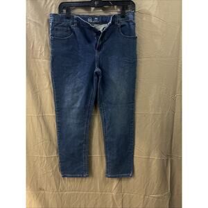 Wonder Nation Boys Slim Jeans Size 14 Husky Adjustable Waist Dark Wash Denim